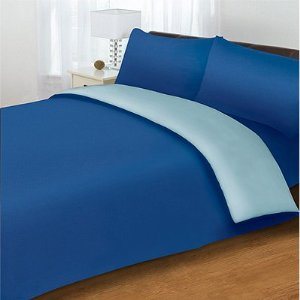 Reversible blue duvet cover