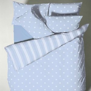 Blue polka dot reversible duvet cover