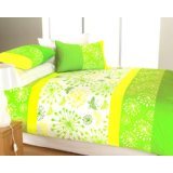 Neon lime and yellow duvet cover